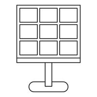 Symbol für Solarbatterie, Umrissstil vektor