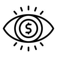 Augenkredit-Symbol-Umrissvektor. persönliche Zahlung vektor