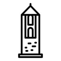 Montenegro-Turm-Symbol-Umrissvektor. Balkanküste vektor