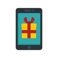 Smartphone Bonus Geschenk Symbol flach isoliert Vektor