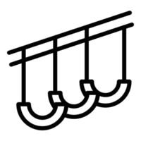 Kletterlinie Symbol Umriss Vektor. Seilpark vektor