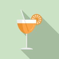 orange cocktail ikon platt vektor. juice frukt vektor