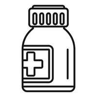 medizinischer Pillenglas-Symbol-Umrissvektor. Pillendose vektor