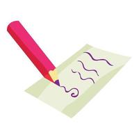 Papier- und Bleistiftsymbol, Cartoon-Stil vektor