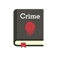 brottslighet bok ikon platt isolerat vektor