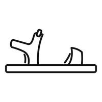 Sandale Zehensymbol Umrissvektor. Frauenstiefel vektor