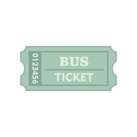 Business-Bus-Ticket-Symbol flach isolierter Vektor