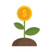 Crowdfunding Geld Blume Symbol flach isoliert Vektor