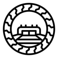Symbol Umrissvektor für die Herstellung von Keramikrädern. Kunstkurs vektor