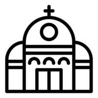 kyrka ikon översikt vektor. hav landmärke vektor