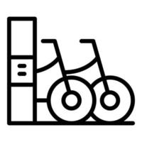 Leihfahrrad Symbol Umriss Vektor. öffentliche App vektor