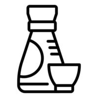 Sauce Flasche Symbol Umriss Vektor. japanisches essen vektor