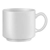 vit te eller kaffe kopp mockup, realistisk stil vektor