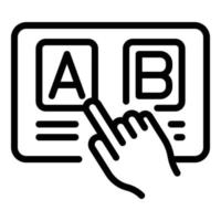 Ab-Quiz-Icon-Umrissvektor. Wort Bildung vektor