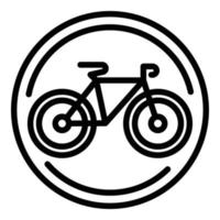 Fahrradparkplatz Schild Symbol Umriss Vektor. Bereich Ort vektor