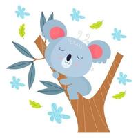 koala-zeichentrickfiguren, die für kinderbekleidungsdesigns geeignet sind vektor