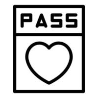 Pass-Gesundheitssymbol Umrissvektor. Impfpass vektor