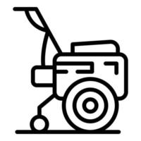 Kombinieren Sie den Umrissvektor des Kultivatorsymbols. landwirtschaftliche Maschine vektor