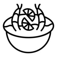 Karibisches Essen Symbol Umrissvektor. Gericht Garnelen vektor