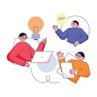 moderne flache illustration des online-meetings vektor