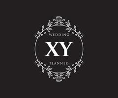 xy initialer brev bröllop monogram logotyper samling, hand dragen modern minimalistisk och blommig mallar för inbjudan kort, spara de datum, elegant identitet för restaurang, boutique, Kafé i vektor