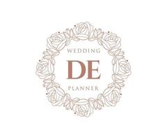 de initials brief hochzeitsmonogramm logos sammlung, handgezeichnete moderne minimalistische und florale vorlagen für einladungskarten, save the date, elegante identität für restaurant, boutique, café im vektor