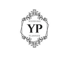 Y P initialer brev bröllop monogram logotyper samling, hand dragen modern minimalistisk och blommig mallar för inbjudan kort, spara de datum, elegant identitet för restaurang, boutique, Kafé i vektor