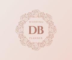 db initialen brief hochzeit monogramm logos sammlung, handgezeichnete moderne minimalistische und florale vorlagen für einladungskarten, save the date, elegante identität für restaurant, boutique, café im vektor