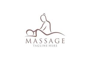 Körpermassage-Logo, Körper-Spa-Center-Symbol, Massagesalon, Spa, Entspannung, Verjüngung, ätherisches Öl, weißer Hintergrund, Vektorillustration vektor