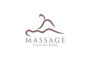 Körpermassage-Logo, Körper-Spa-Center-Symbol, Massagesalon, Spa, Entspannung, Verjüngung, ätherisches Öl, weißer Hintergrund, Vektorillustration vektor