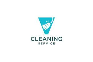 brev v för rengöring rena service underhåll för bil detaljering, hem logotyp ikon vektor mall.