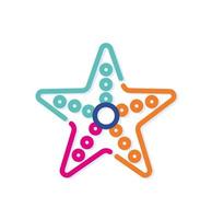 abstrakt färgrik sjöstjärna logotyp ikon. tropisk sjöstjärna. modern rader med ny pop- konst färger. djärv linje rena stil mall uppsättning. vektor