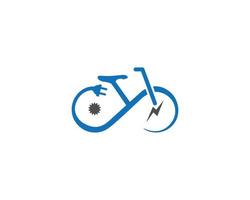 kreativ elektrisk cykel med bult logotyp design vektor begrepp illustration.