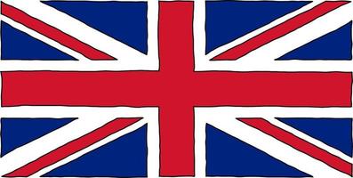 hand dragen Storbritannien flagga vektor