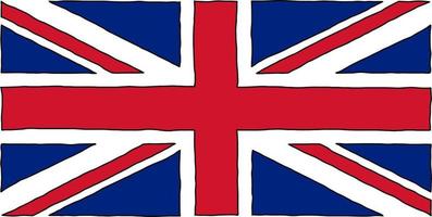 handgezeichnete britische Flagge vektor
