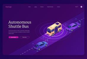 vektor baner av autonom shuttle buss