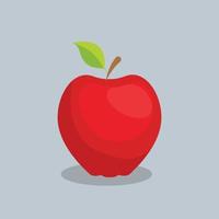 äpple röd frukt illustration i platt vektor design