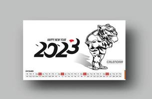 2023 kalender Lycklig ny år november design mönster. vektor