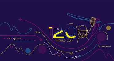 t20 värld kopp cricket mästerskap affisch, flygblad, mall, broschyr, dekorerad, baner design. vektor