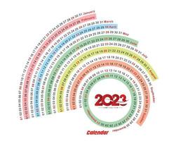 2023 Kalender frohes neues Kreisdesignmuster. vektor