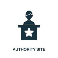 Authority Site Icon aus der Affiliate-Marketing-Sammlung. einfaches Zeilenautoritäts-Site-Symbol für Vorlagen, Webdesign und Infografiken vektor