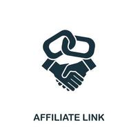 Affiliate-Link-Symbol aus der Affiliate-Marketing-Sammlung. Einfaches Affiliate-Link-Symbol für Vorlagen, Webdesign und Infografiken vektor