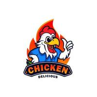 Hühnermaskottchen-Logo-Vektorvorlage vektor