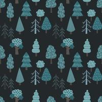 skog, träd. sömlös mönster, vektor illustration