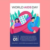meddelande handla om medvetenhet AIDS affisch vektor