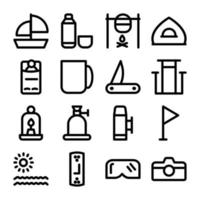 Sammlung von Symbolen für die Sommerferien vektor