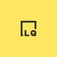 lq Anfangsmonogramm-Logo mit quadratischem Design vektor