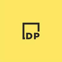 dp första monogram logotyp med fyrkant stil design vektor