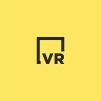 VR-Anfangsmonogramm-Logo mit quadratischem Design vektor