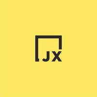 jx Anfangsmonogramm-Logo mit quadratischem Design vektor